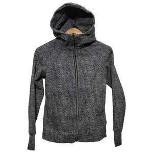 Lululemon Scuba Hoodie IVCurrents White Black‎ Women's 4 Full Zip Jacket